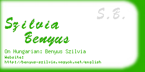 szilvia benyus business card